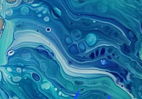 Caribbean Ocean Inspired by the calm, shallow waters of the Caribbean in shades of Teal and Blue.